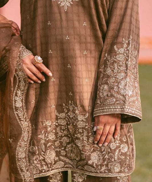 3 Piece - Embroidered Dobby Suit