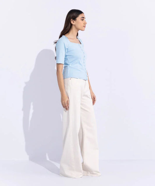 Square-Neck Rib Top